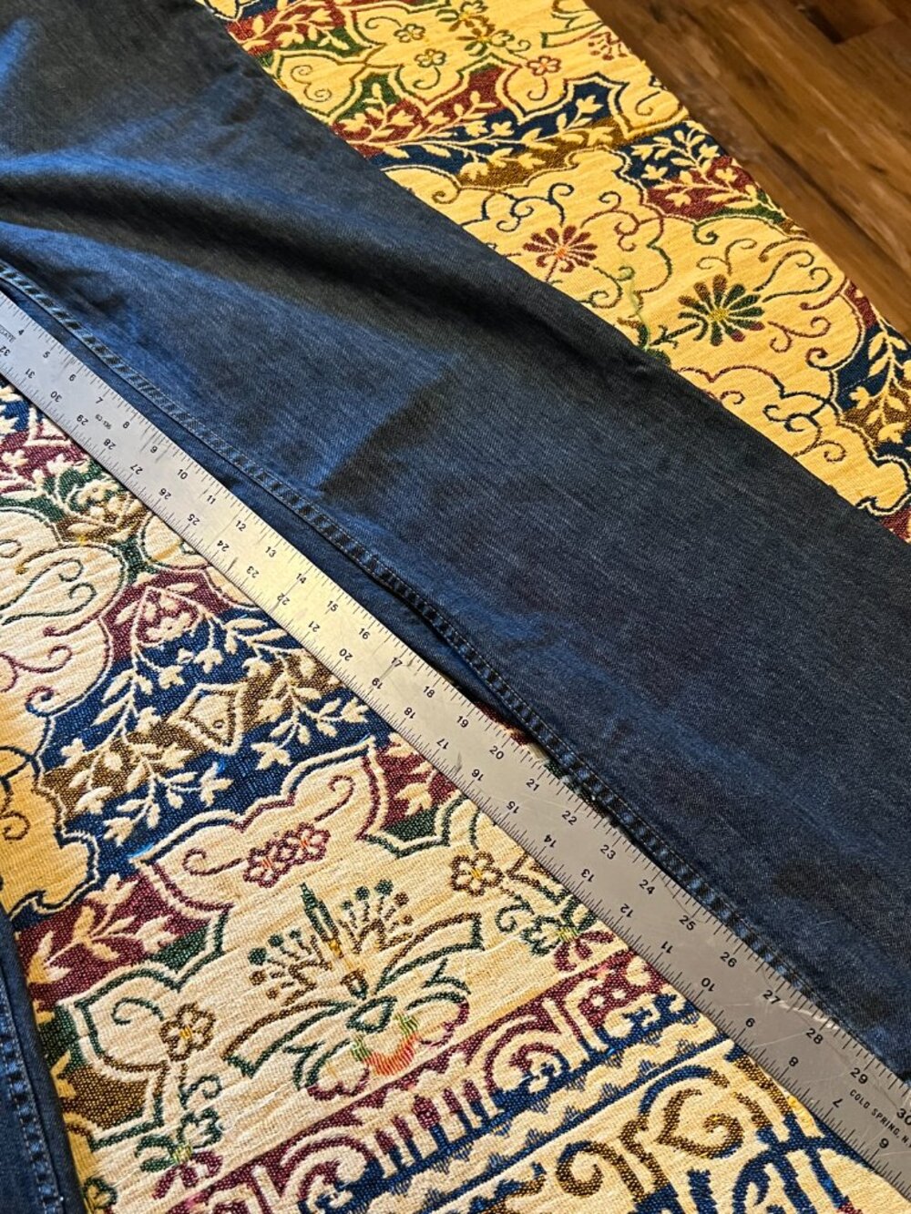 J.Jill Authentic Fit Below waist Wide Leg Jeans Sz 16 Reg Blue Stretch Denim - Picture 5 of 14